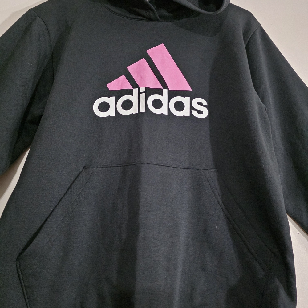 Adidas Black Hoodie with Pink Logo - Picture 7 of 8